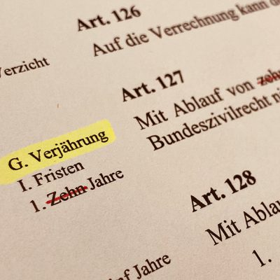 Neue Verjährungsfristen<br /> für Personenschäden